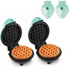 image:imageDash Mini Waffle Maker Waffle Maker for Breakfast amp Snacks  Compact amp EasytoClean  nonstick surfaces  Fun amp Portable Kitchen Essential  Black  2PackAQUA 2 Pack