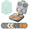 image:imageDash MultiMaker Family Mini Maker System  Dual Ceramic Nonstick Cooking Surfaces  BuiltIn Cord Wrap  Makes 4Inch Waffles  Aqua 8 PlatesAqua Maker  8 Plates