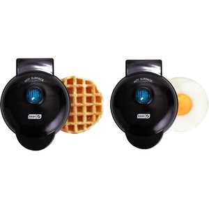 image:imageDash Mini Maker Set  Customized Treat Maker  Supports MultiFunction Cooking  Easy Cleanup and UserFriendly Design  White Aqua amp Red  Waffle Grill amp Griddle IronsBlack 2 Pack