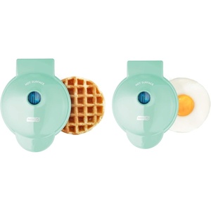 image:imageDash Mini Maker Set  Customized Treat Maker  Supports MultiFunction Cooking  Easy Cleanup and UserFriendly Design  White Aqua amp Red  Waffle Grill amp Griddle IronsAqua 2 Pack