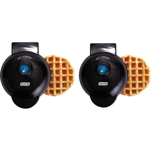image:imageDash Mini Waffle Maker Waffle Maker for Breakfast amp Snacks  Compact amp EasytoClean  nonstick surfaces  Fun amp Portable Kitchen Essential  Black  2PackBLACK 2 Pack