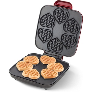 image:imageDash Multi Mini Waffle Maker Quad Waffle Maker for Family Breakfasts  Dual Nonstick Heating Plates amp EasyRelease Surface  Compact amp FastHeating  AquaRed hearts