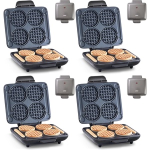 image:imageDash Multi Mini Waffle Maker Quad Waffle Maker for Family Breakfasts  Dual Nonstick Heating Plates amp EasyRelease Surface  Compact amp FastHeating  AquaGraphite