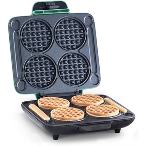 image:imageDash Multi Mini Waffle Maker Quad Waffle Maker for Family Breakfasts  Dual Nonstick Heating Plates amp EasyRelease Surface  Compact amp FastHeating  AquaAqua