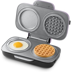 image:imageDash MultiMaker Family Mini Maker System  Dual Ceramic Nonstick Cooking Surfaces  BuiltIn Cord Wrap  Makes 4Inch Waffles  Aqua 8 PlatesLavender Maker  4 Plates