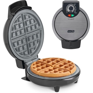 image:imageDash Precision Crisp Belgian Waffle Maker Electric Waffle Iron with Adjustable Temperature Dial Ceramic Nonstick Indicator Lights Compact Upright Storage 8Inch Stainless Steel
