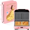 image:imageDisney  Dash Belle Storybook Waffle Maker Mini Waffle Iron Small Maker for Kids Beauty and the Beast Kitchen Stackable Collectible Disney Princess Gift Pink