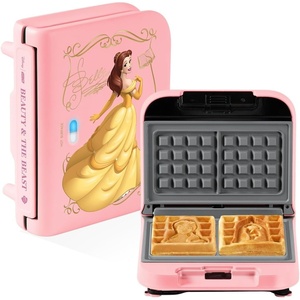 image:imageDisney  Dash Belle Storybook Waffle Maker Mini Waffle Iron Small Maker for Kids Beauty and the Beast Kitchen Stackable Collectible Disney Princess Gift Pink