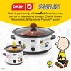 image:imageDash Peanuts Slow Cooker Set 2 Pack Electric Slow Cookers 7QT  2QT Snoopy Football Design HighLowWarm Removable Stoneware Pots Glass Lids