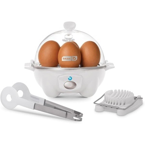 image:imageDash Rapid Egg Cooker 7 Hard Boiled Eggs with Cutter amp Tongs WhiteWhite 7 Egg Set