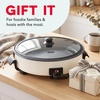 image:imageDASH Family Size Electric Skillet with Lid 6Quart Ceramic Forged IronCream