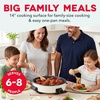 image:imageDASH Family Size Electric Skillet with Lid 6Quart Ceramic Forged IronCream