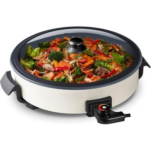 image:imageDASH Family Size Electric Skillet with Lid 6Quart Ceramic Forged IronCream